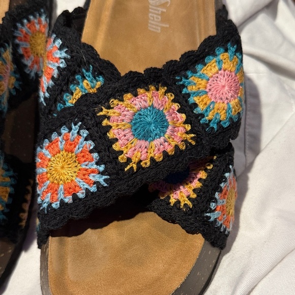 Colorful Crochet Women's Sandals granny squares Sz.8 - Picture 4 of 16